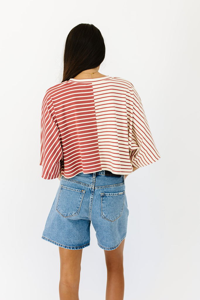 over it striped tee