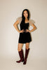 show off velvet mini dress