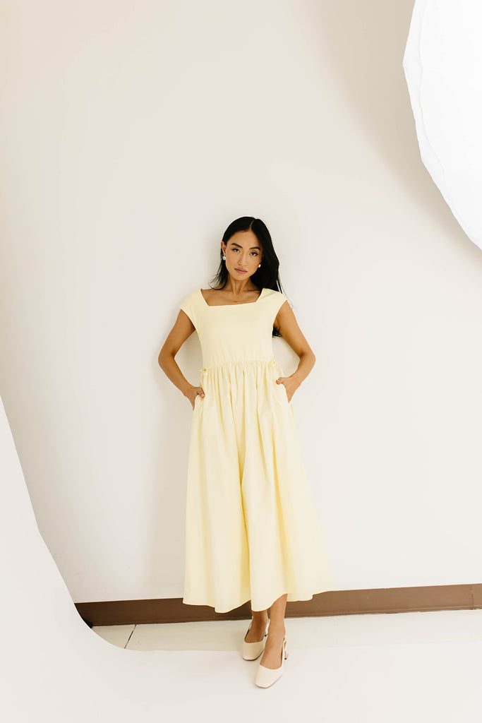 afterglow midi dress // butter yellow *zoco exclusive*