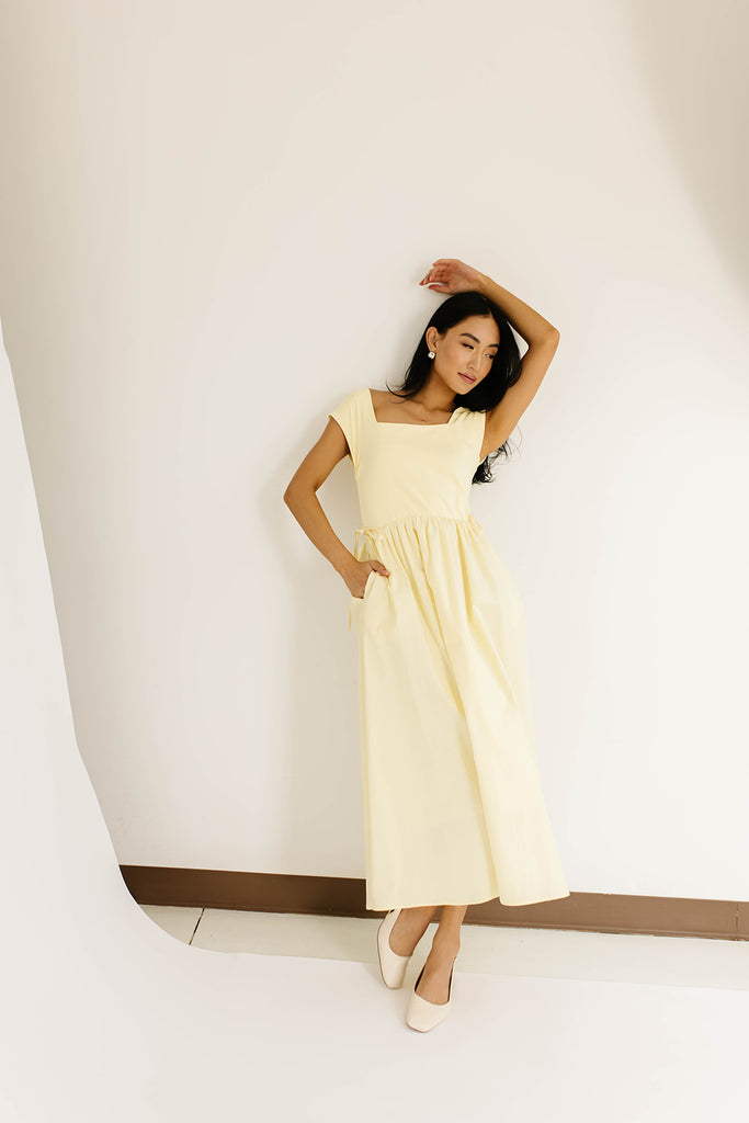 afterglow midi dress // butter yellow *zoco exclusive*