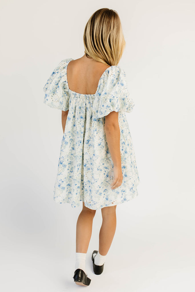 fresh blooms puff sleeve dress // blue *zoco exclusive*