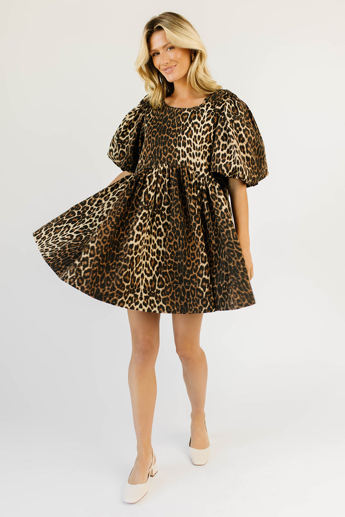 aura mini dress // leopard denim *zoco exclusive*