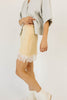 take a chance satin skirt // butter yellow