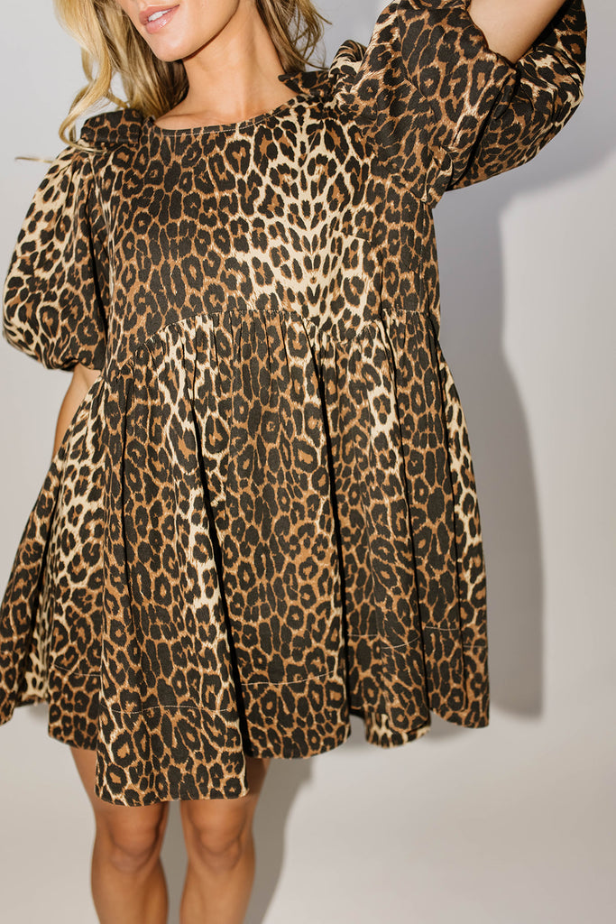 aura mini dress // leopard denim *zoco exclusive*