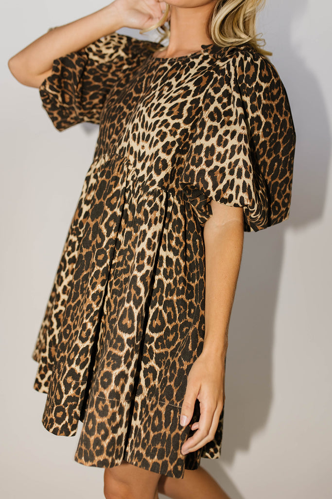 aura mini dress // leopard denim *zoco exclusive*