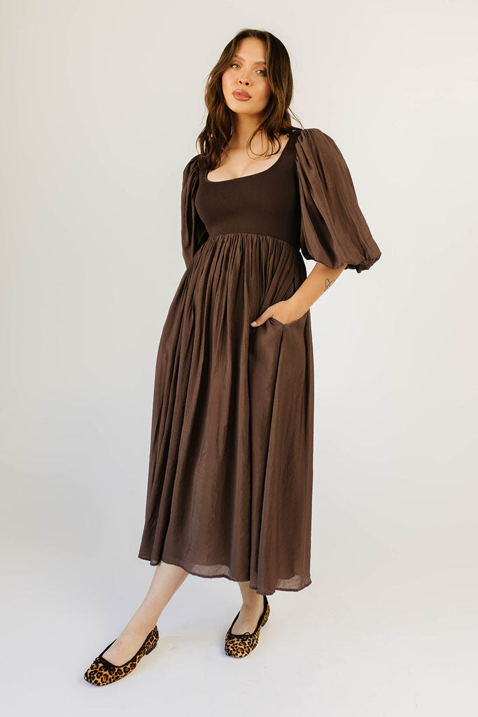 emma midi dress // chocolate