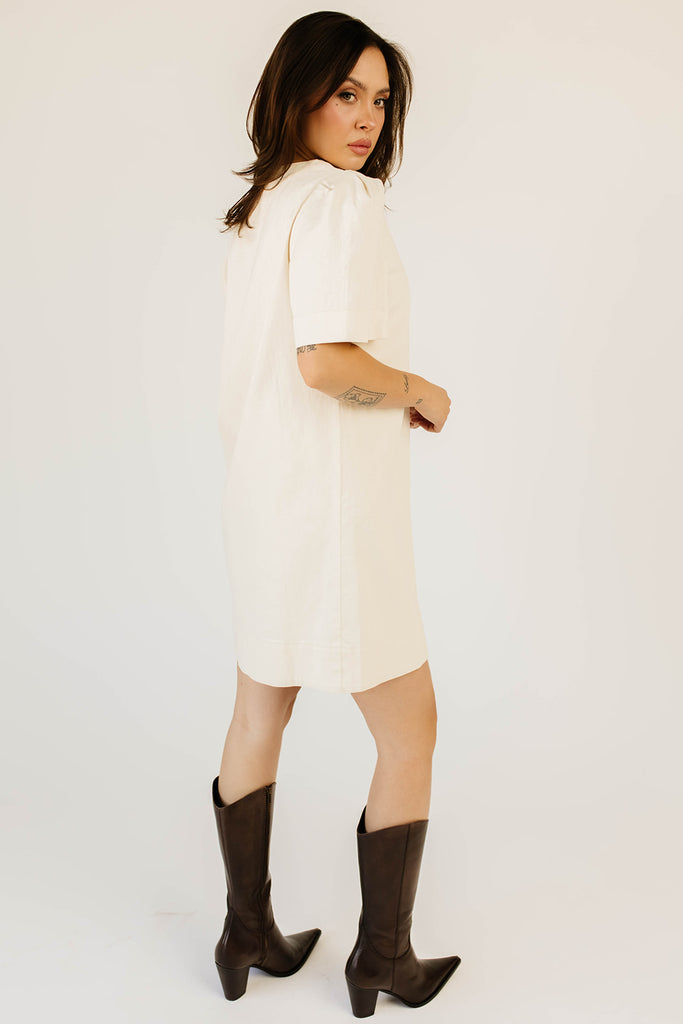 hazel button dress // cream denim *zoco exclusive*