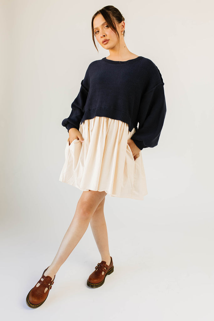 wells sweater dress // navy