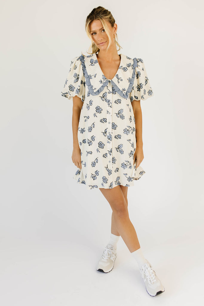 poppy collared dress // blue floral *zoco exclusive*