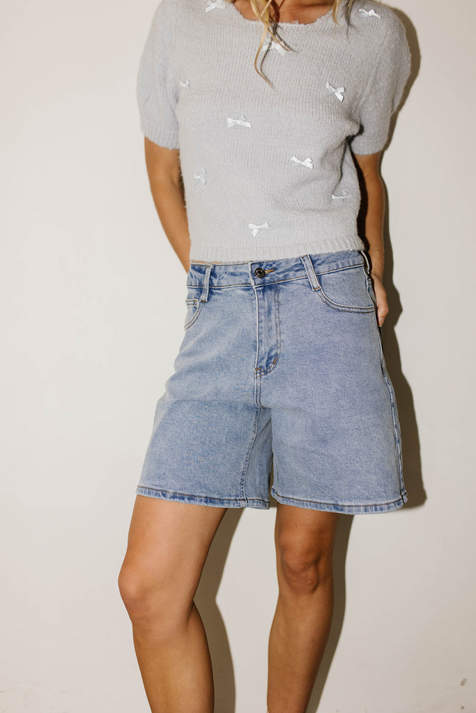 gravity denim shorts