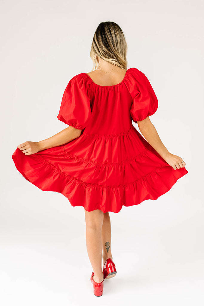 short daymaker dress // red poplin *zoco exclusive*