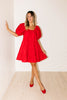 short daymaker dress // red poplin *zoco exclusive*