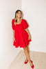 short daymaker dress // red poplin *zoco exclusive*