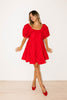 short daymaker dress // red poplin *zoco exclusive*