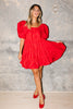 short daymaker dress // red poplin *zoco exclusive*