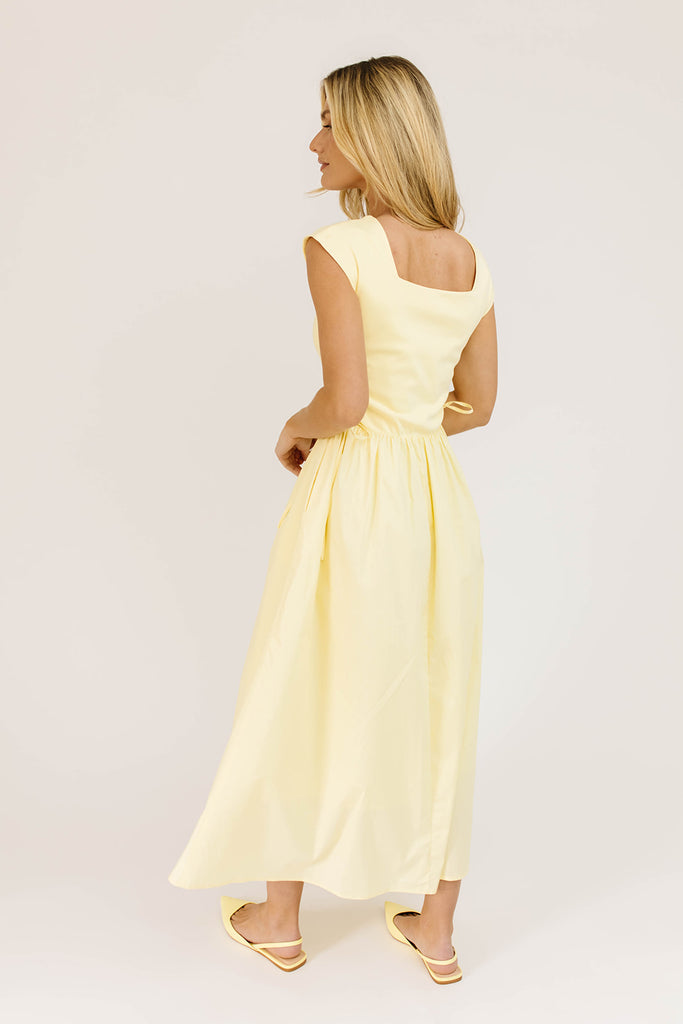 afterglow midi dress // butter yellow *zoco exclusive*