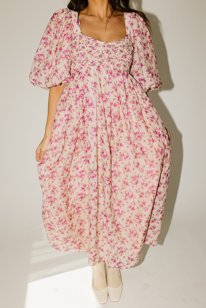 gala midi dress // french floral *zoco exclusive*