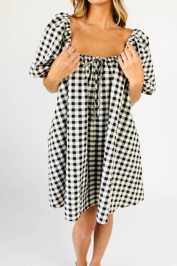 ari dress // black gingham *zoco exclusive*