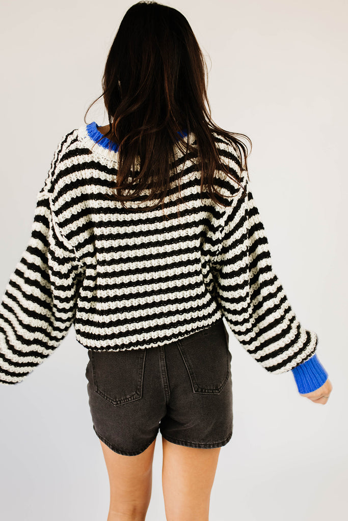 karma sweater // black + blue