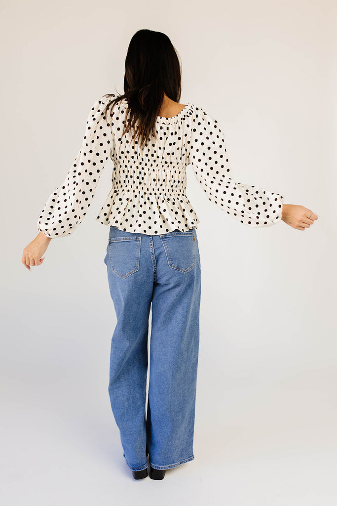 good fortune polka dot top