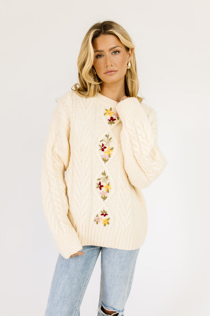 polly cable knit sweater