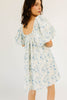 fresh blooms puff sleeve dress // blue *zoco exclusive*