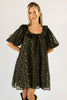 mini good luck puff sleeve dress // black floral *zoco exclusive*