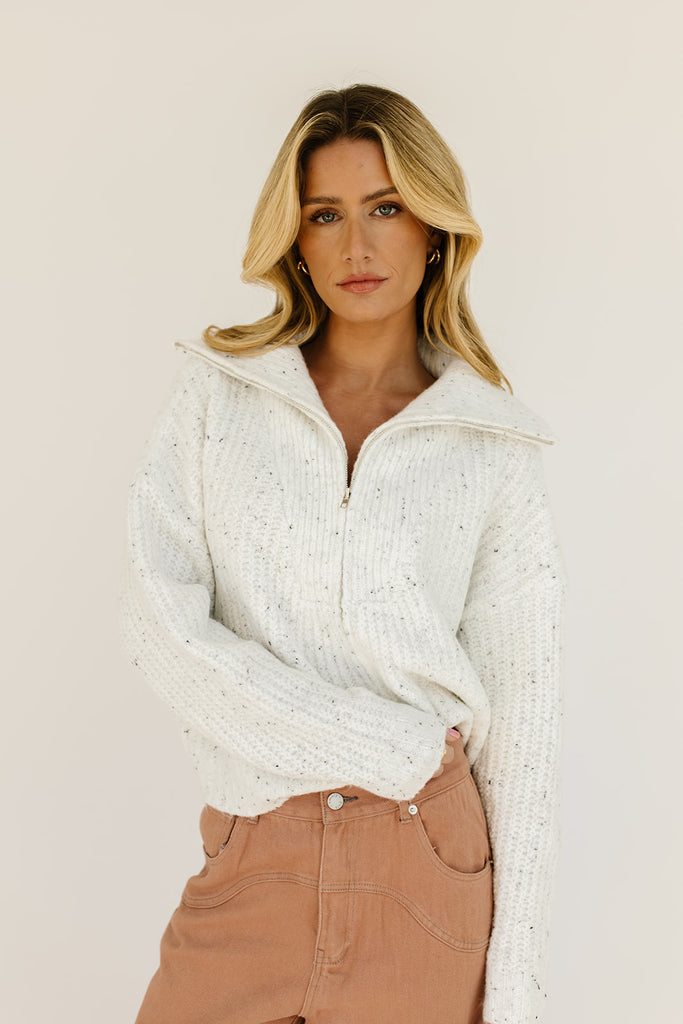 Zip up knitted online sweater