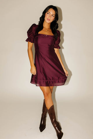 gloria midi dress // burgundy