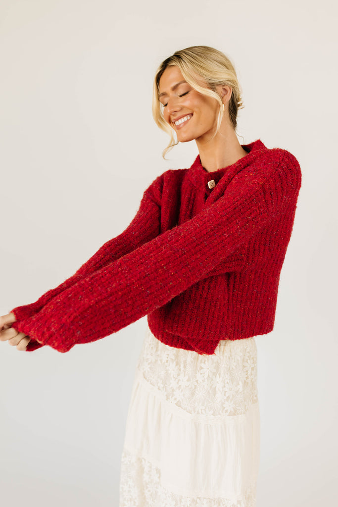 quincy cardigan // red