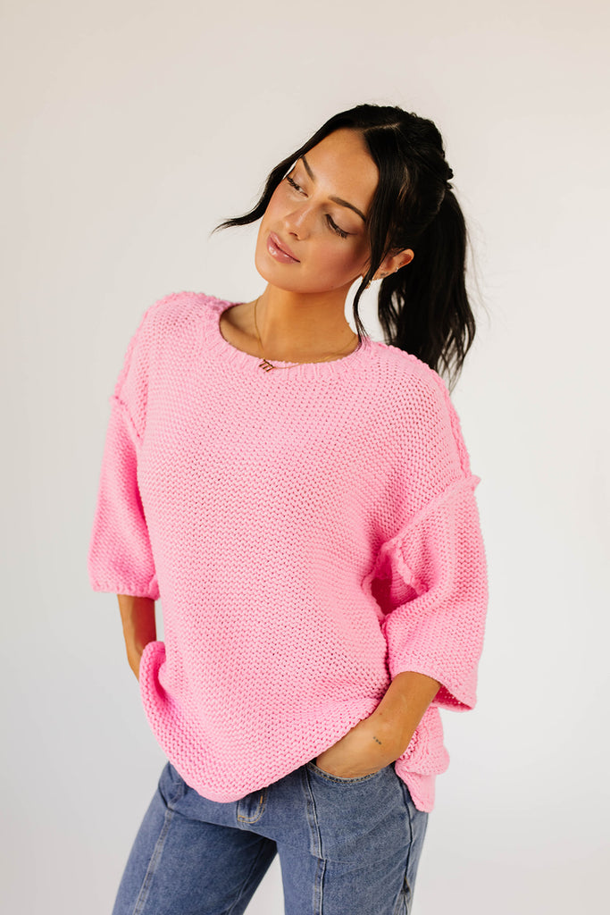 charles knit sweater // bubblegum