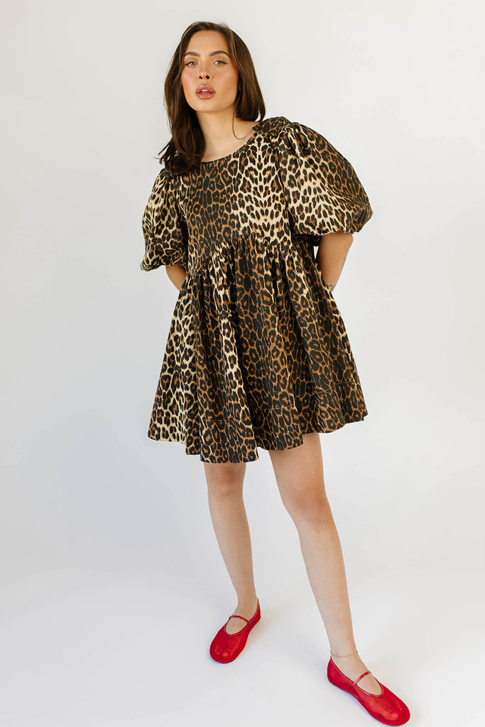 aura mini dress // leopard denim *zoco exclusive*