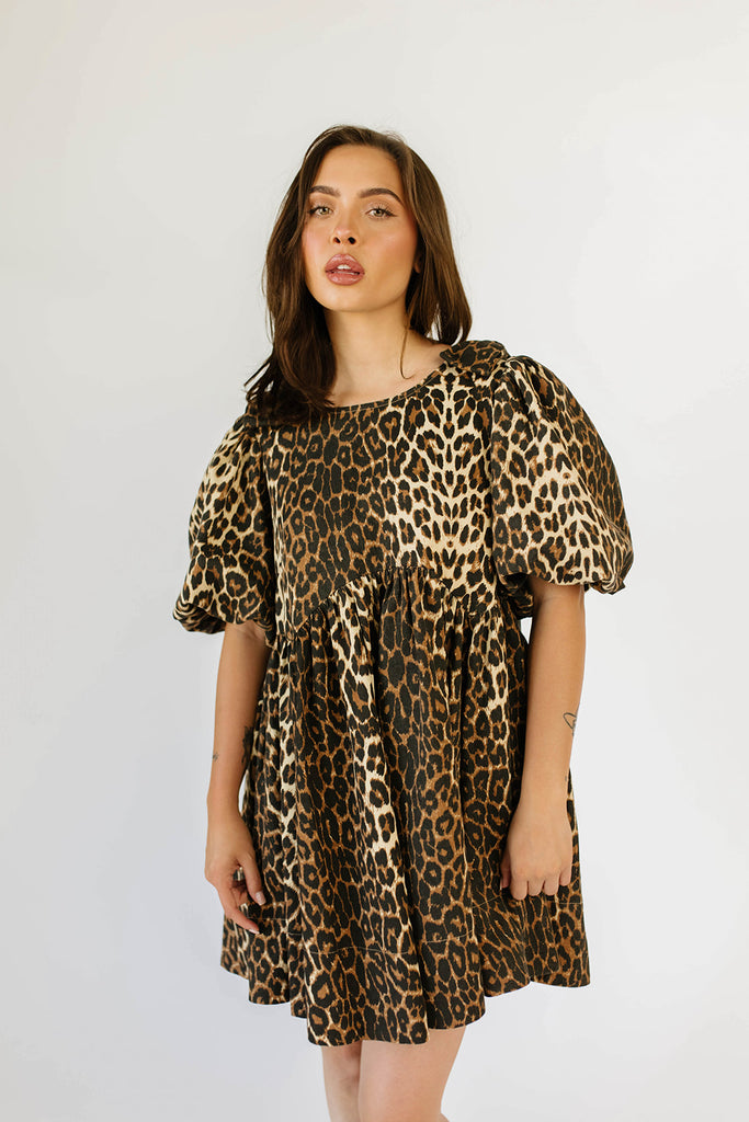 aura mini dress // leopard denim *zoco exclusive*