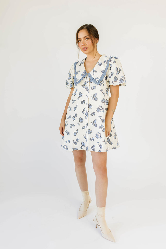 poppy collared dress // blue floral *zoco exclusive*