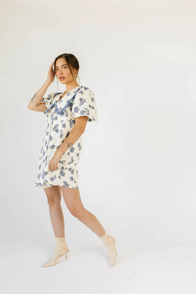 poppy collared dress // blue floral *zoco exclusive*