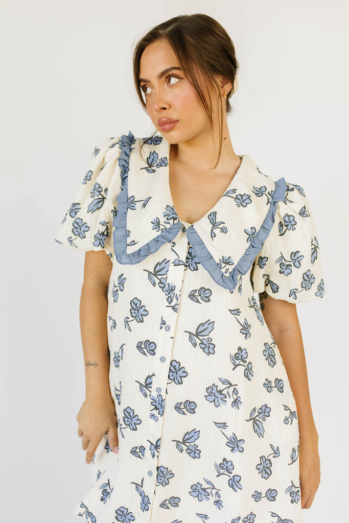 poppy collared dress // blue floral *zoco exclusive*