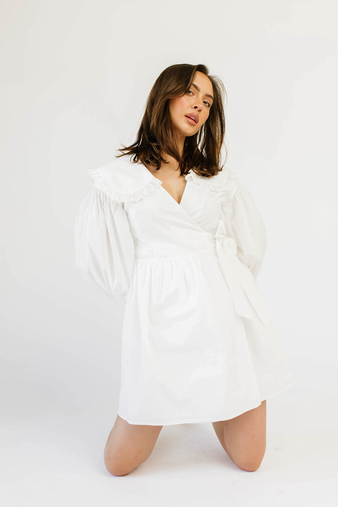 maxwell wrap dress // white *zoco exclusive*