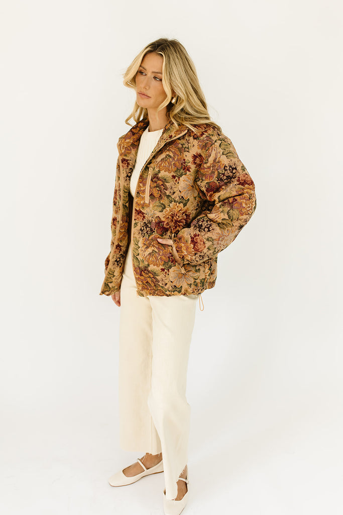 // floral floral zoco *zoco brown isabel – exclusive* shop quilted jacket