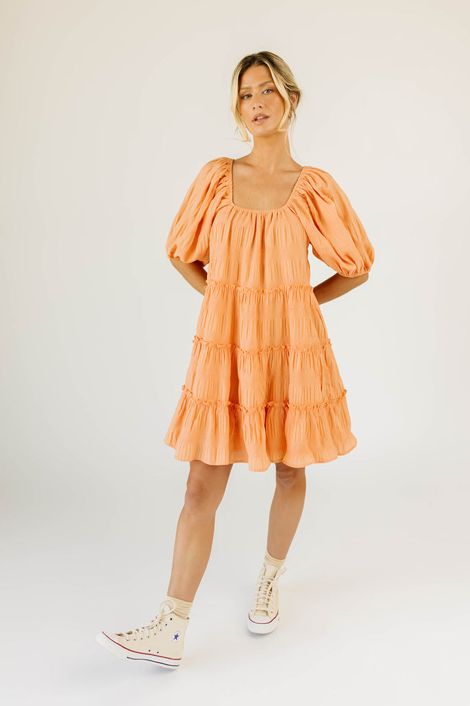 short daymaker dress w/ pockets // tangerine