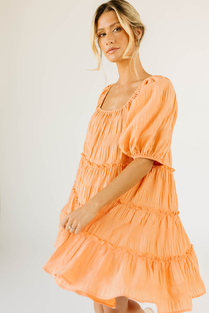 short daymaker dress w/ pockets // tangerine