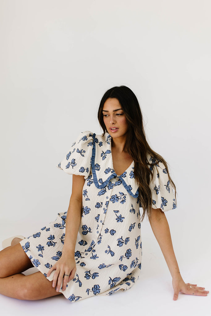 poppy collared dress // blue floral *zoco exclusive*