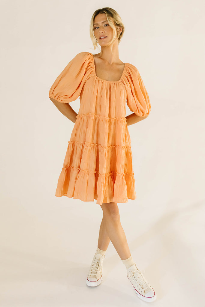 short daymaker dress w/ pockets // tangerine