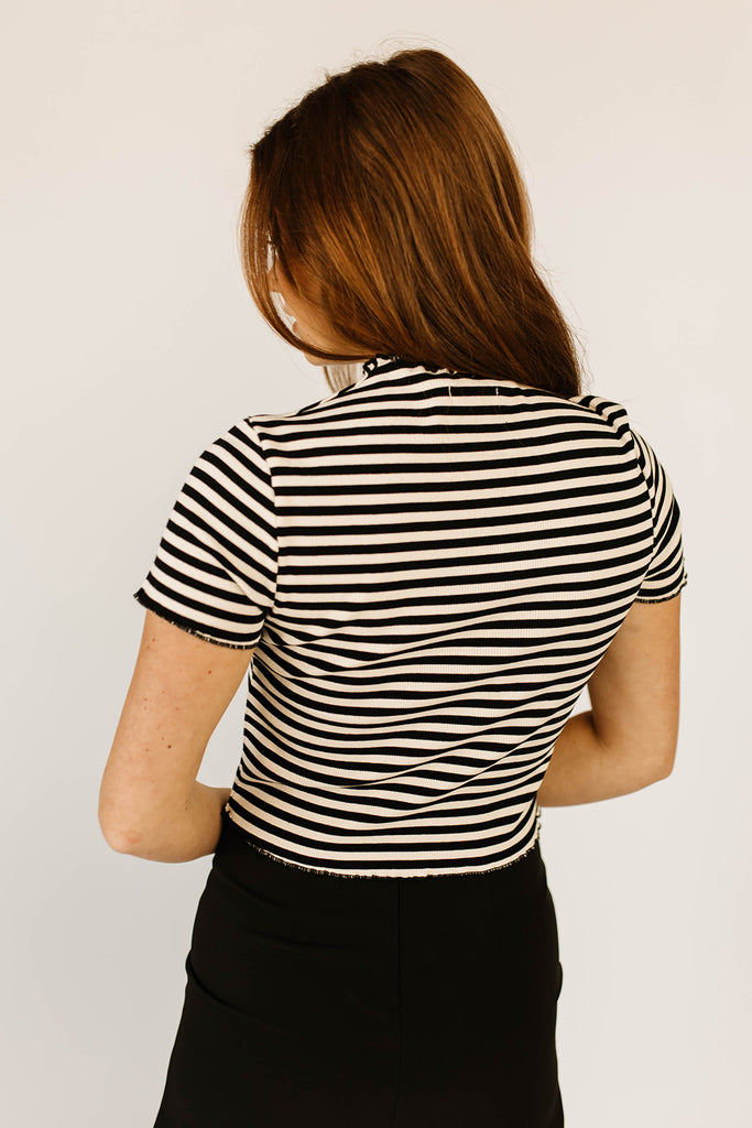 lifetime striped tee // black