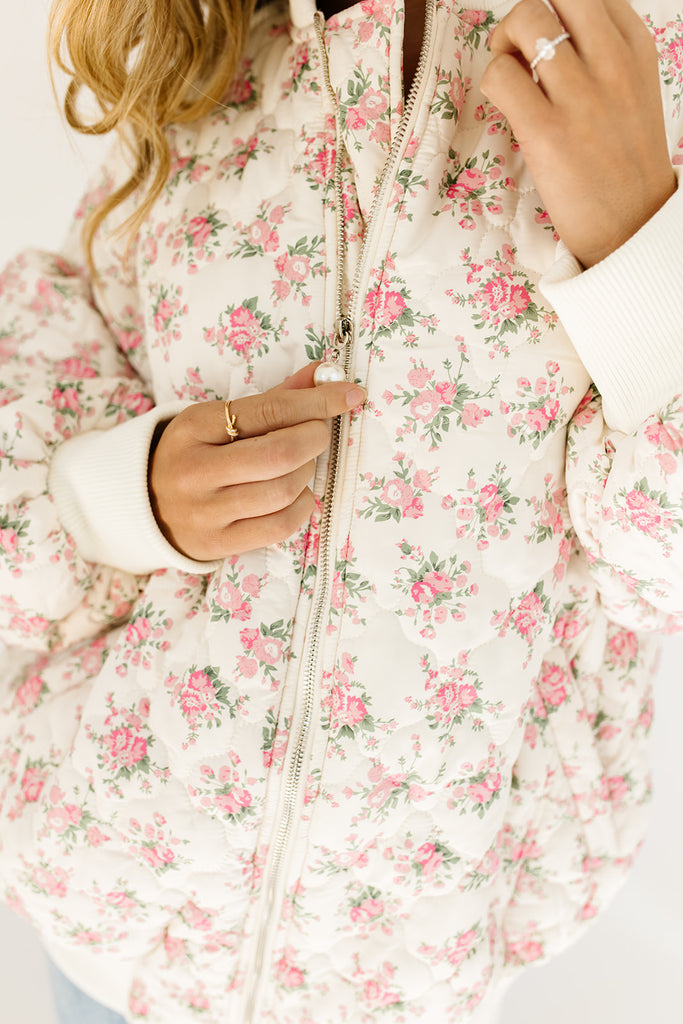 ollie floral quilted jacket *restocked*