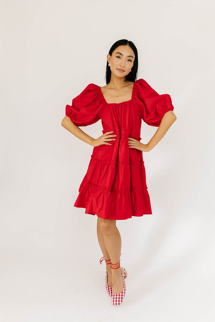 short daymaker dress // red poplin *zoco exclusive*