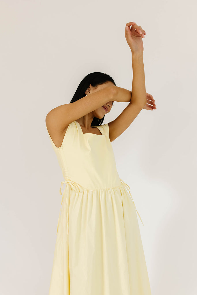 afterglow midi dress // butter yellow *zoco exclusive*