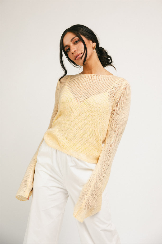 colette cami sweater // butter yellow *zoco exclusive*