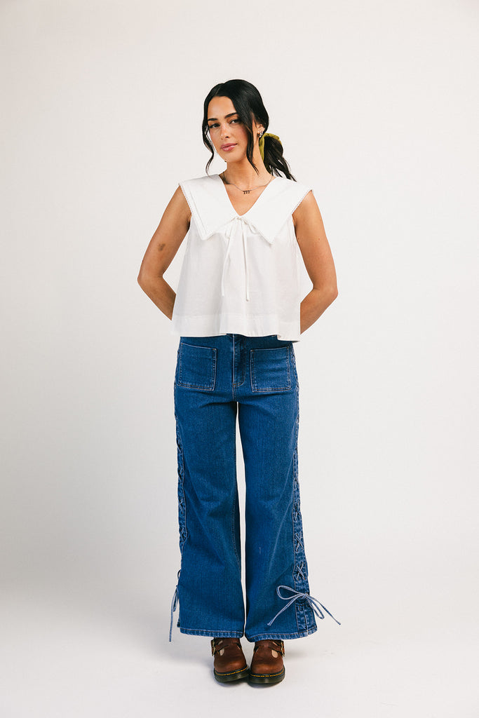 theresa tie denim