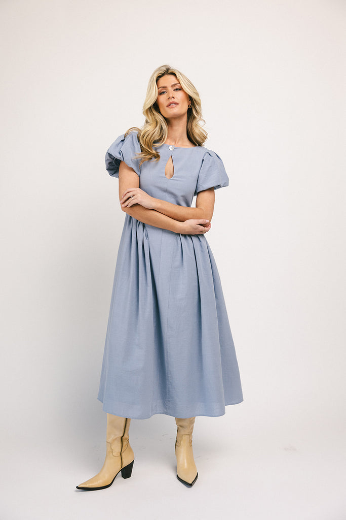 marloe midi dress // dusty blue *zoco exclusive*