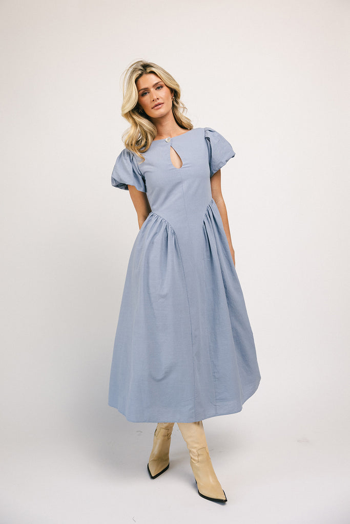 marloe midi dress // dusty blue *zoco exclusive*